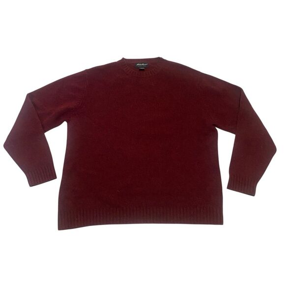 Eddie Bauer Lambswool Crewneck Pullover Sweater | Burgandy XL | Comfy Classic - Picture 1 of 3